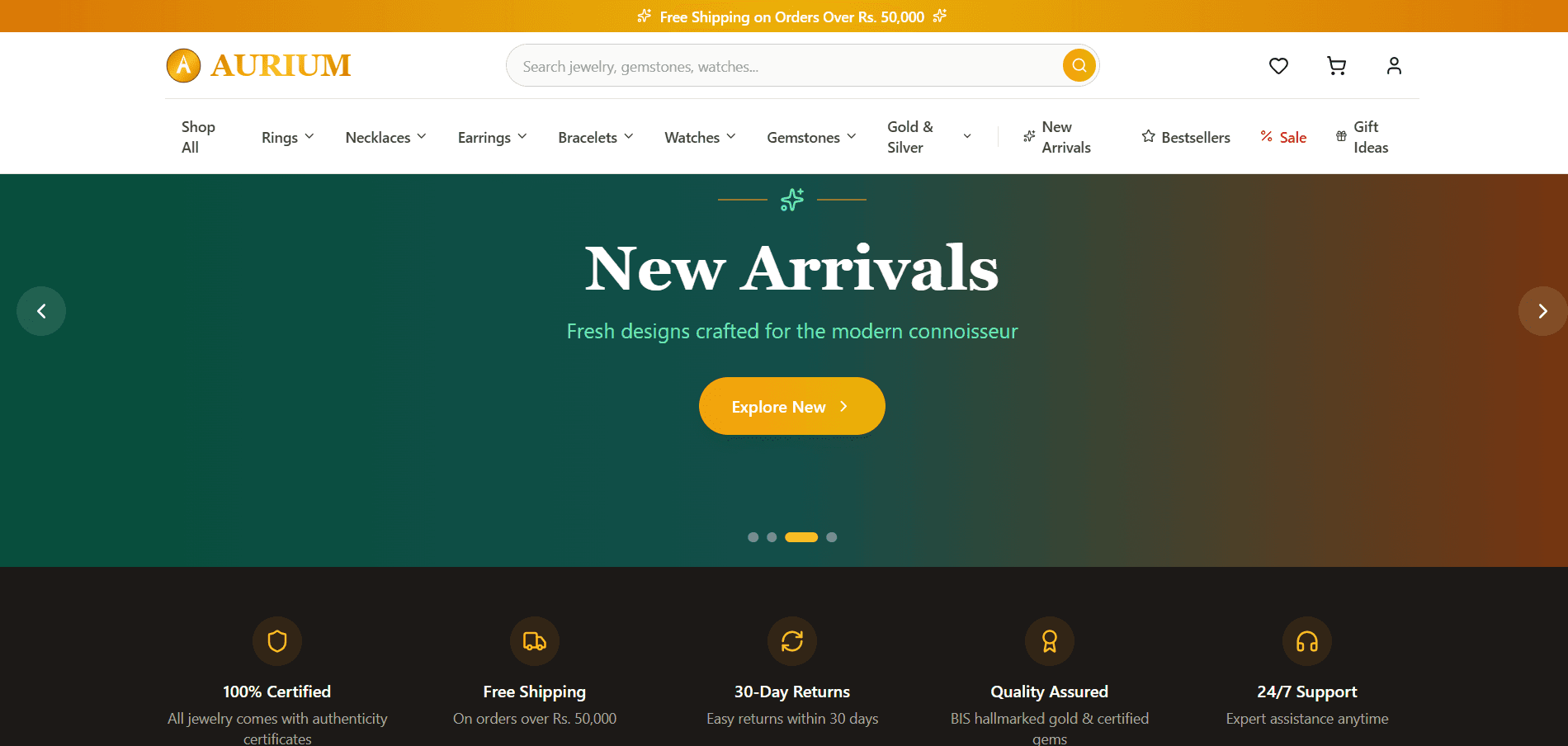 Aurium.lk - Jewelry E-Commerce Platform